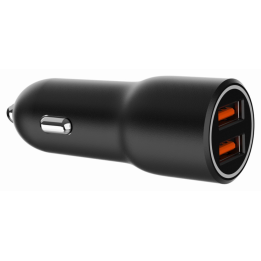 CARGADOR RAPIDO PARA COCHE GEMBIRD CON 2 PUERTOS USB, QC3.0, 36 W, NEGRO