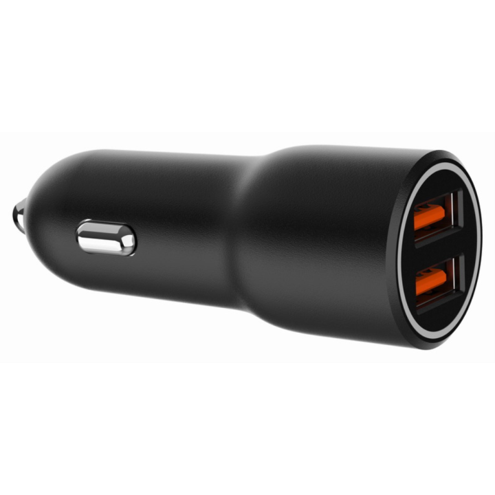 CARGADOR RAPIDO PARA COCHE GEMBIRD CON 2 PUERTOS USB, QC3.0, 36 W, NEGRO