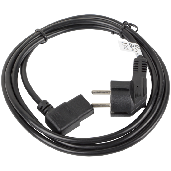 CABLE DE ALIMENTACION LANBERG SCHUKO CEE 7/7 A IEC320 C13 ACODADO 3M