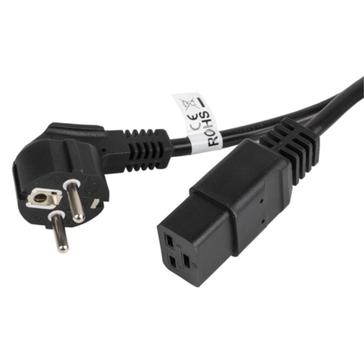 CABLE LANBERG ALIMENTACION CEE 7/7 A IEC 320 C19 1.8M 16A VDE NEGRO