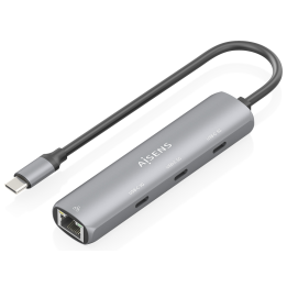 DOCK AISENS USB-C A ETHERNET GIGABIT HUB 3XUSB-C GRIS 15CM