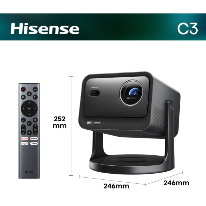 PROYECTOR TRICHROMA HISENSE C3 4K UHD 300" 2500 LUMENES DOLBY VISION IMAX