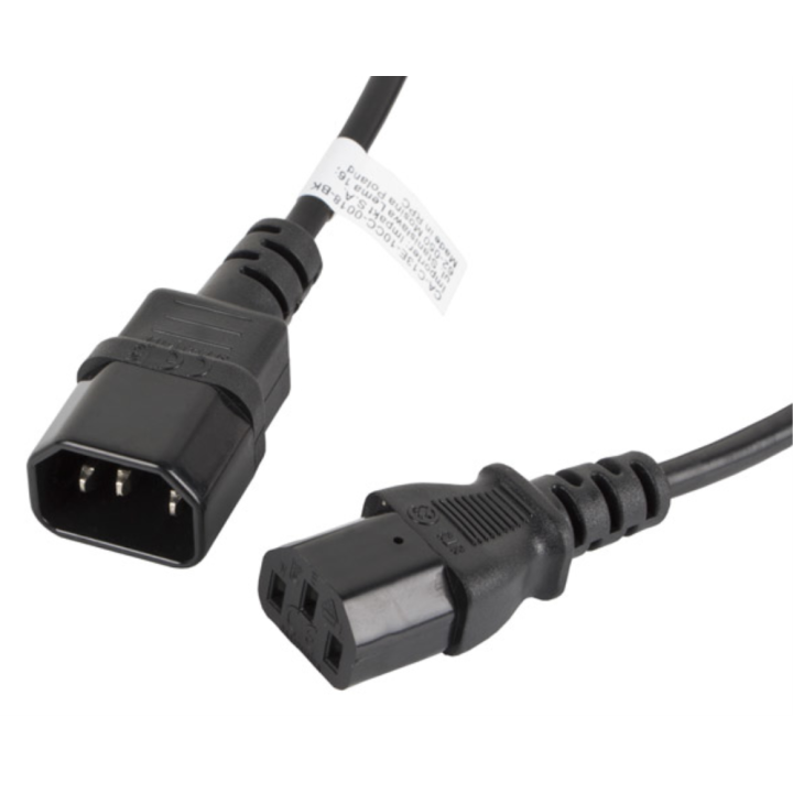 CABLE ALARGADOR LANBERG ALIMENTACION CPU IEC320 C13 H/IEC320 C14 M 1.8M