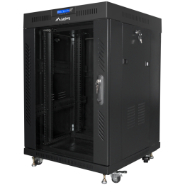 ARMARIO LANBERG RACK 19" 15U 600X600 FLAT PACK NEGRO PUERTA CRISTAL CON LCD