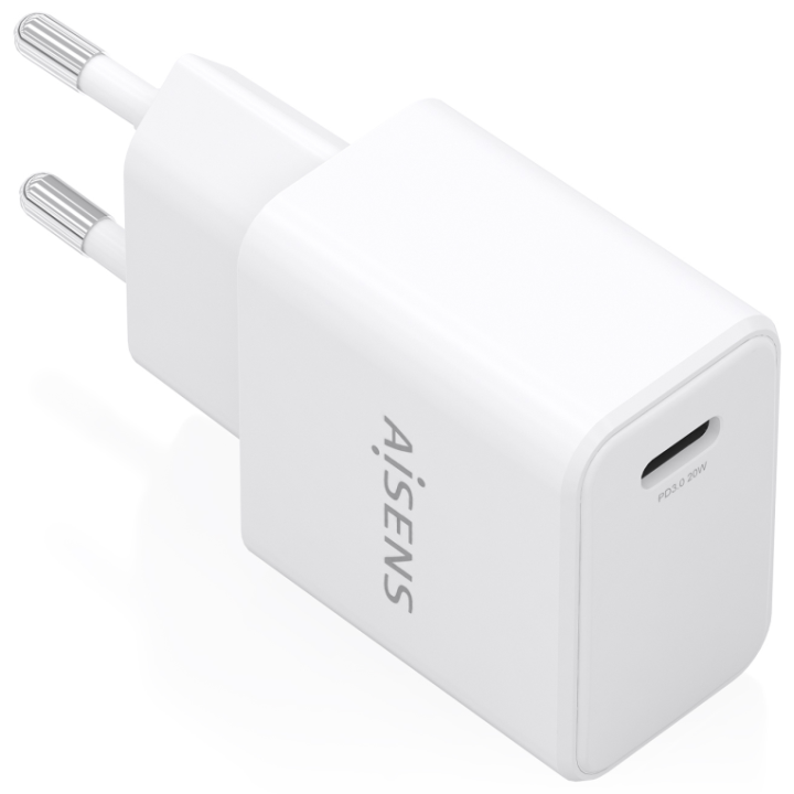 CARGADOR AISENS GaN 20W USB-C PD3.0 1xUSB-C BLANCO