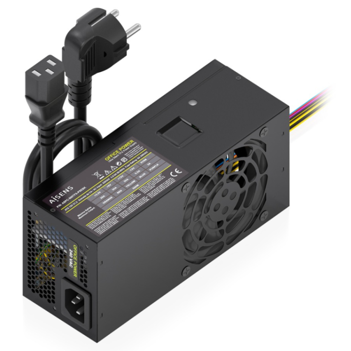 FUENTE ALIMENTACION AISENS TFX 500W CABLE ALIMENTACION OEM NEGRA