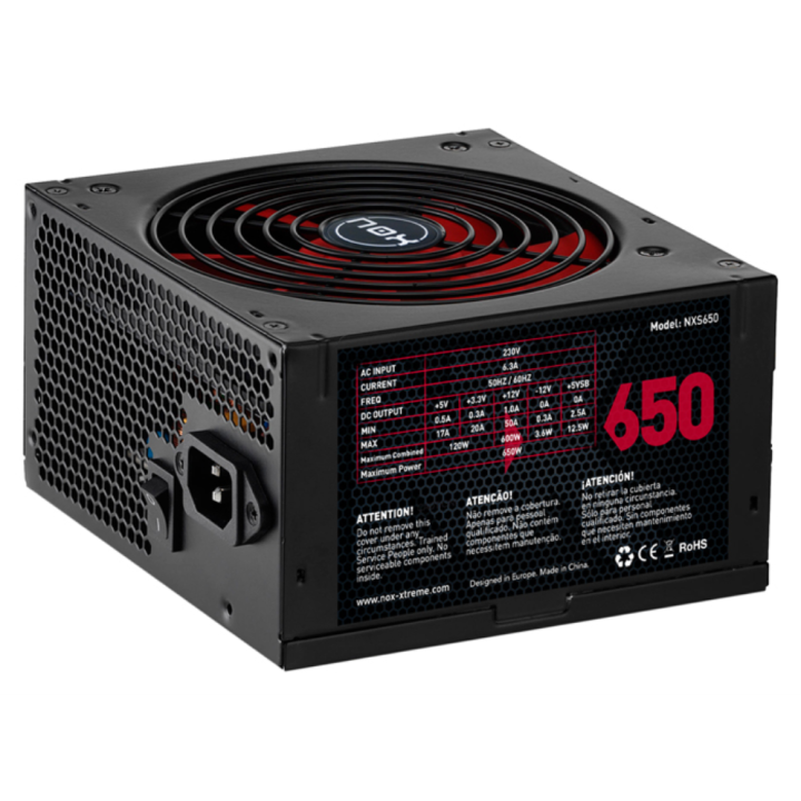 FUENTE ALIMENTACION NOX NX650 650W ATX NEGRO