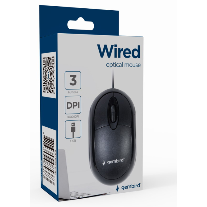 RATON GEMBIRD MUS-U-01 OPTICO 1000 DPI NEGRO USB