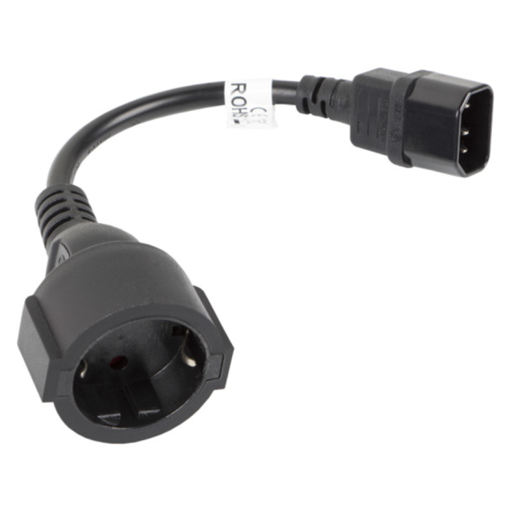 CABLE LANBERG ADAPTADOR IEC 320 C14/SCHUKO CEE7 HEMBRA 20CM