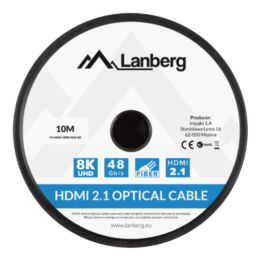 CABLE HDMI AOC LANBERG V2.1 M/M OPTICO ACTIVO 8K60HZ 10M NEGRO