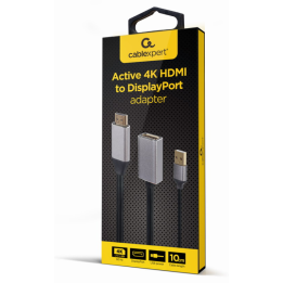 ADAPTADOR GEMBIRD ACTIVO 4K HDMI MACHO A DISPLAYPORT HEMBRA NEGRO