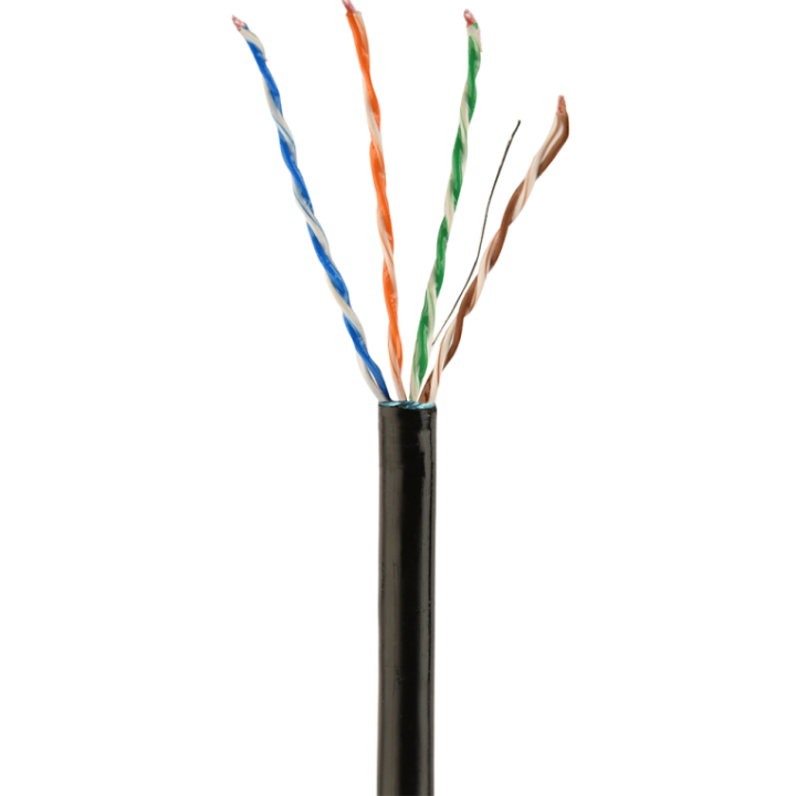 CABLE RED EXTERIOR GEMBIRD CAT 5E FTP COBRE SOLIDO AWG24 CON GEL NEGRO 305M