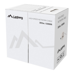 BOBINA CABLE RED LANBERG UTP RJ45 CAT.6 SOLIDO CU AWG24 305M GRIS FLUKE TEST