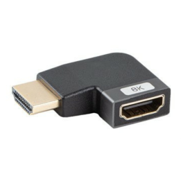 ADAPTADOR 8K LANBERG HDMI(M) A HDMI(H) ANGULO IZQUIERDA ALUMINIO PLATA