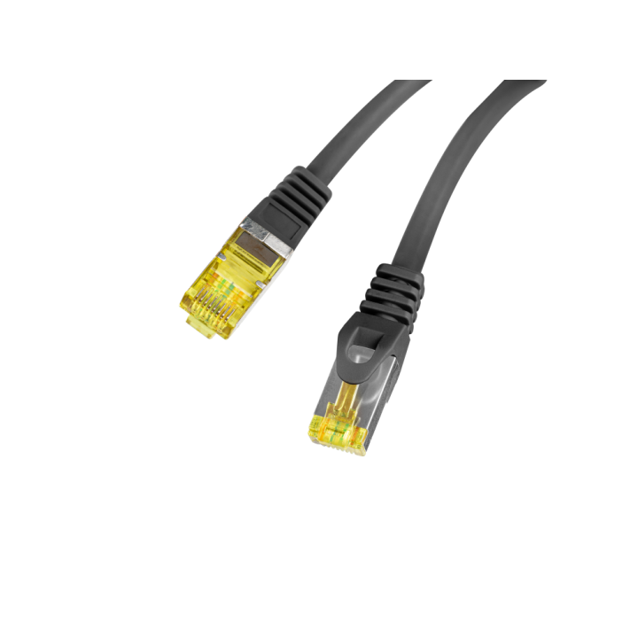 CABLE RED LANBERG LATIGUILLO CAT.6A S/FTP LSZH CU 0.5M NEGRO FLUKE PASSED