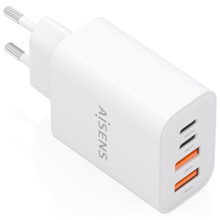 CARGADOR AISENS GaN 32W 2xUSB-C PD3.0 2xUSB-A BLANCO