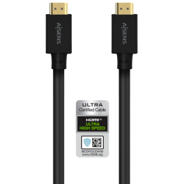 CABLE HDMI AISENS V2.1 ULTRA ALTA VELOCIDAD 8K60HZ M/M 5.0M NEGRO