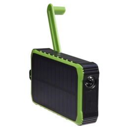 POWEBANK DENVER SOLAR DE 10000MAH CON MANIVELA MANUAL