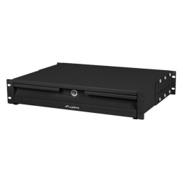 CAJON PARA RACK 19" 2U 483X360MM HASTA 90KG NEGRO CIERRE FRONTAL