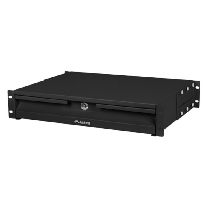 CAJON PARA RACK 19" 2U 483X360MM HASTA 90KG NEGRO CIERRE FRONTAL