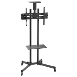 SOPORTE SUELO RUEDAS AISENS BANDEJA DVD/CAMARA MONITOR/TV 50KG 37"-70" NEGRO