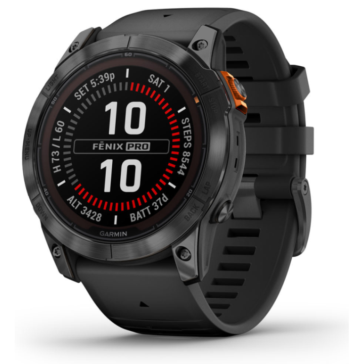 SMARTWATCH GARMIN FENIX 7X PRO SOLAR GRIS CORREA NEGRA