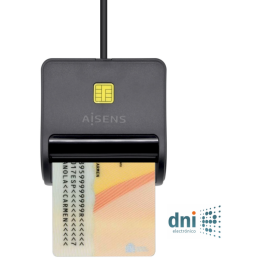 LECTOR DE TARJETA AISENS INTELIGENTE DNI NEGRO