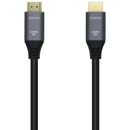 CABLE HDMI AISENS V2.1 ULTRA ALTA VELOCIDAD 8K60HZ M/M 1.5M GRIS NEGRO