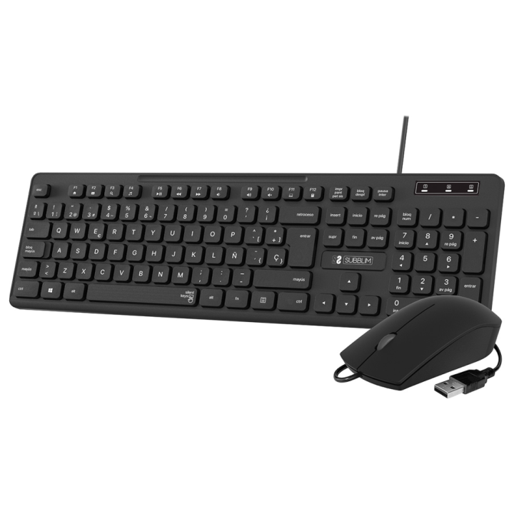 COMBO TECLADO RATON SUBBLIM BUSINESS SLIM USB NEGRO