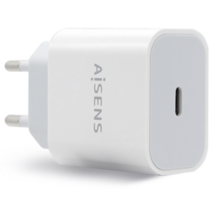 CARGADOR USB-C AISENS PD3.0 1 PUERTO 1xUSB-C 20W BLANCO
