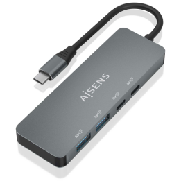 HUB AISENS USB 3.2 GEN2 10G USB-C/M-2XUSB-C/H-2XUSB-A/H 15CM GRIS
