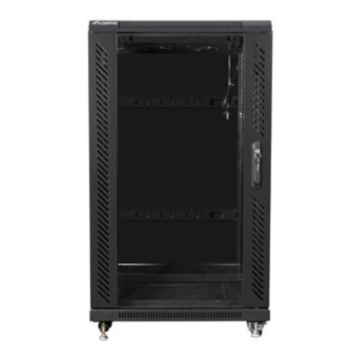 ARMARIO RACK LANBERG 22U 600X600 FLAT PACK PUERTA CRISTAL NEGRO