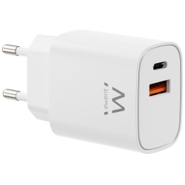 CARGADOR MOVIL EWENT EW1326 GAN RAPIDO 30W USB-C PD USB-A QC COMPACTO