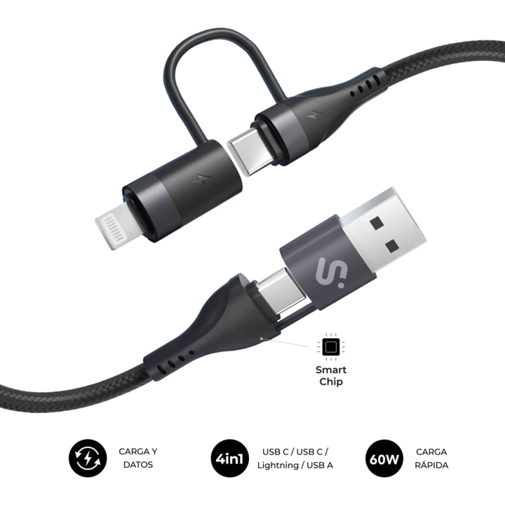CABLE TOP 4IN1 60W C-C-L-A 1M