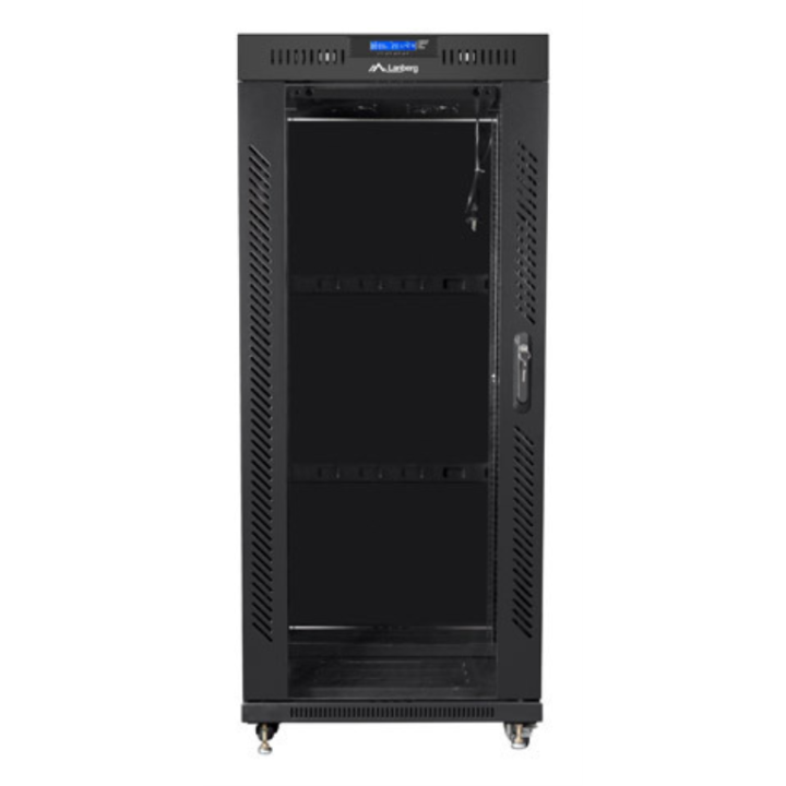 ARMARIO LANBERG RACK 19" 22U 800X800 FLAT PACK NEGRO PUERTA CRISTAL CON LCD