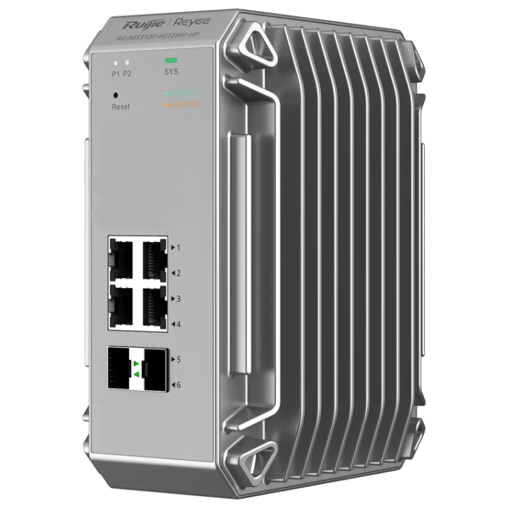 SWITCH INDUSTRIAL GESTIONABLE RUIJIE REYEE POE CAPA 2 RG-NIS3100-8GT4SFP-HP