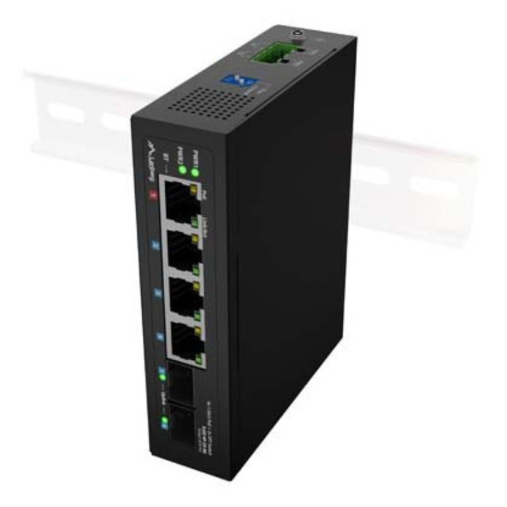 SWITCH LANBERG INDUSTRIAL POE 1XBT 3XAT 2XSFP DIN GIGABIT ETHERNET SIN GESTION
