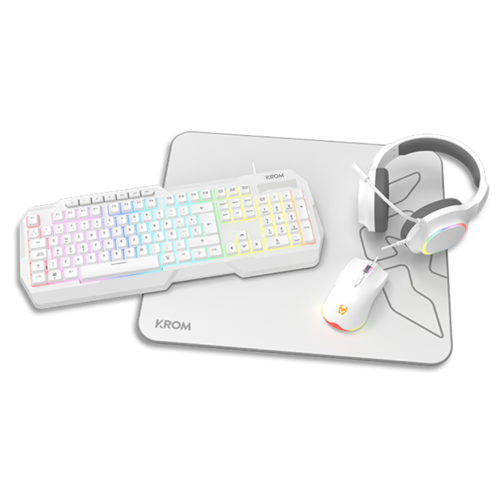 PACK KROM 4 EN 1 RGB KENTA GAMING COMBO BLANCO