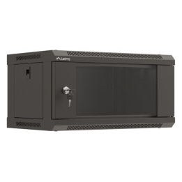ARMARIO LANBERG MURAL RACK 19" 4U 540X350 FLAT PACK NEGRO PUERTA CRISTAL