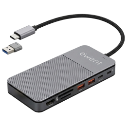 HUB EWENT EW1156 USB-C 8EN1 + CARCASA SSD M.2 NVMe 10GBPS