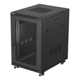 ARMARIO RACK LANBERG DE SUELO 19" 18U 600X800 PUERTA PERFORADA FLAT PACK NEGRO
