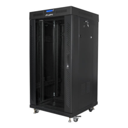 ARMARIO RACK LANBERG 22U 600X600 FLAT PACK PUERTA CRISTAL CON LCD NEGRO