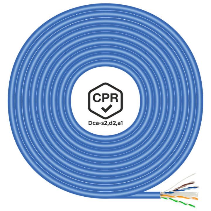 BOBINA CABLE RED AISENS RJ45 LSZH CPR Dca CAT.6 UTP 100M AZUL