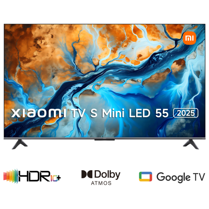 TV XIAOMI ELA5666EU S MINILED 2025 55" UHD GOOGLETV TV NEGRO USB 2.0 LAN HDMI X3