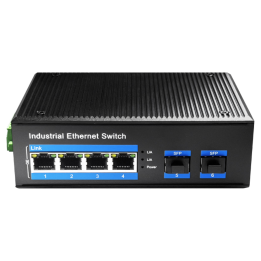 SWITCH CUDY 4-PORT GIGABIT INDUSTRIAL POE WITH 2 GIGABIT SFP PORT
