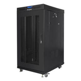 RACK CABINET 19" FREE-STANDING 22U/800X800 (FLAT PACK) WITH MESH DOOR LCD BLACK LANBERG V2