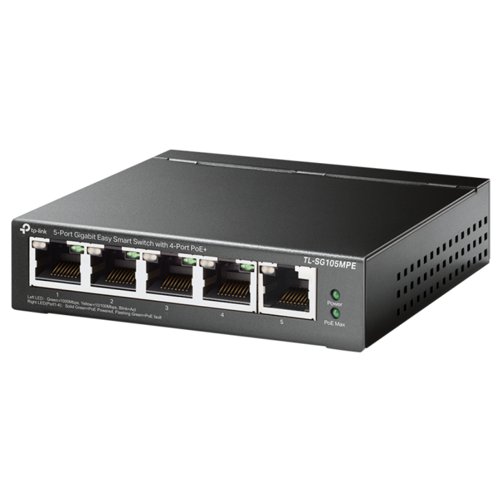 SWITCH TP-LINK PROFESSIONAL 5 PORT GIGABIT EASY SMART 4 PORT POE+