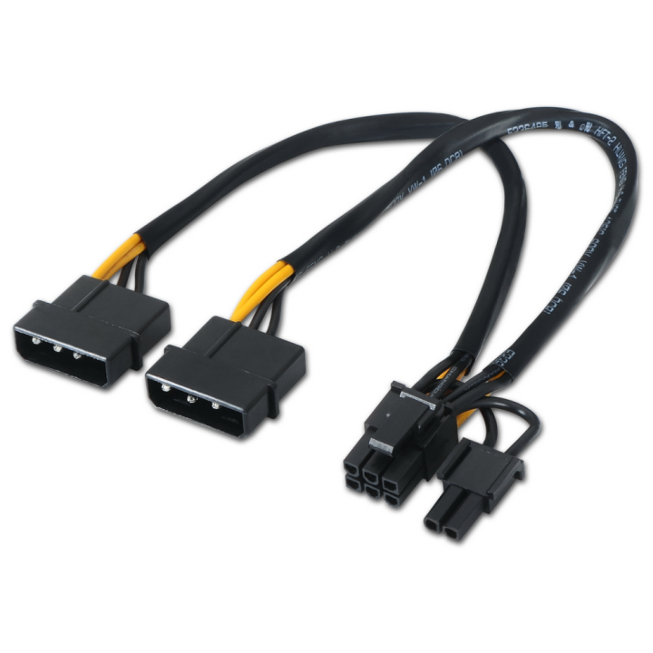CABLE AISENS TARJETA GRAFICA 2XMOLEX 4PIN M-PCI-E(MOLEX 6+2PIN) M 20CM