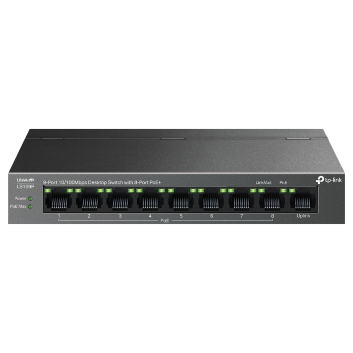 SWITCH TP-LINK LS109P 9 PUERTIOS 10/100 8 PUERTOS POE+