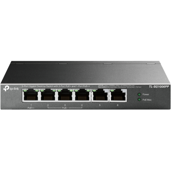 SWITCH TP-LINK TL-SG1006PP 6 PUERTOS 10/100 4 PUERTOS POE+